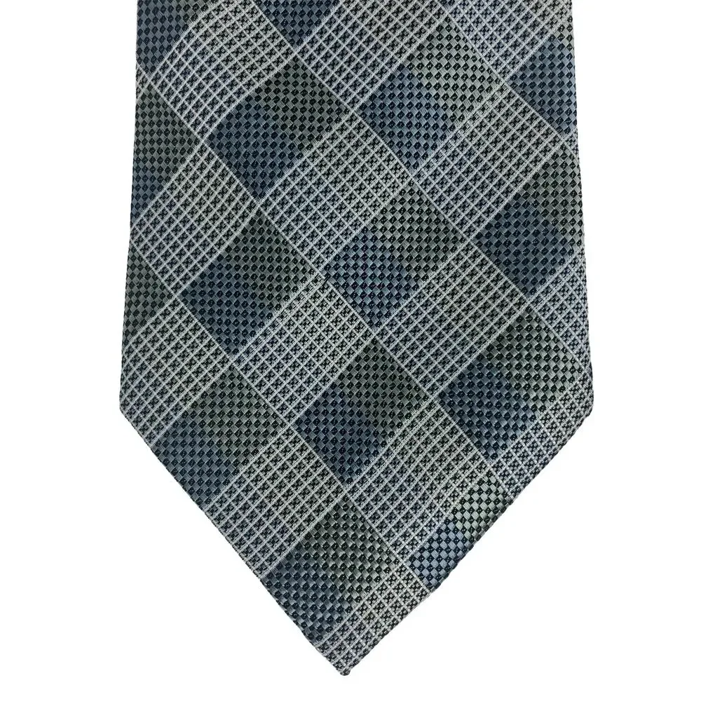 Blue and Green Checkered Pattern Tie